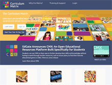 Tablet Screenshot of curriculummatrix.com
